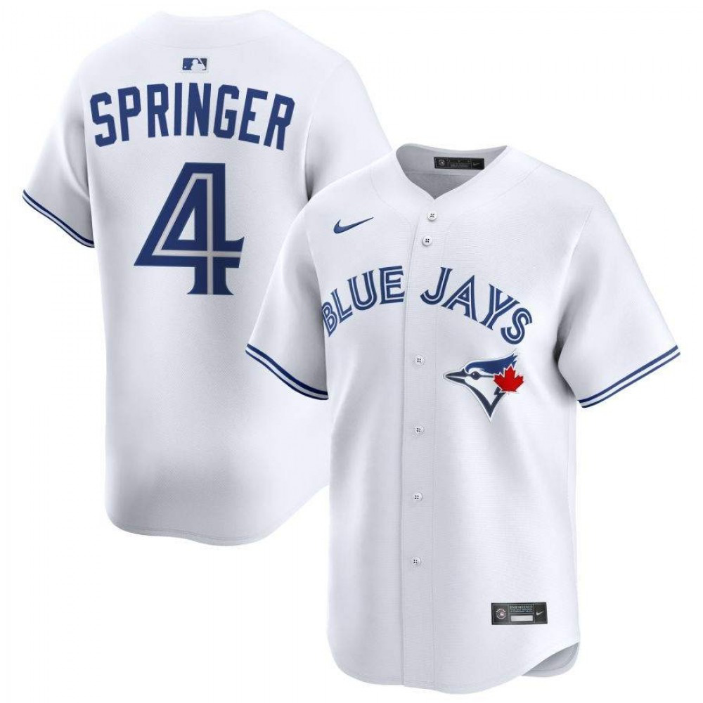George Springer Toronto Blue Jays Home Replica Player Jersey - White-Pro Kit Vault | Brand New 26/27 Sports Jerseys